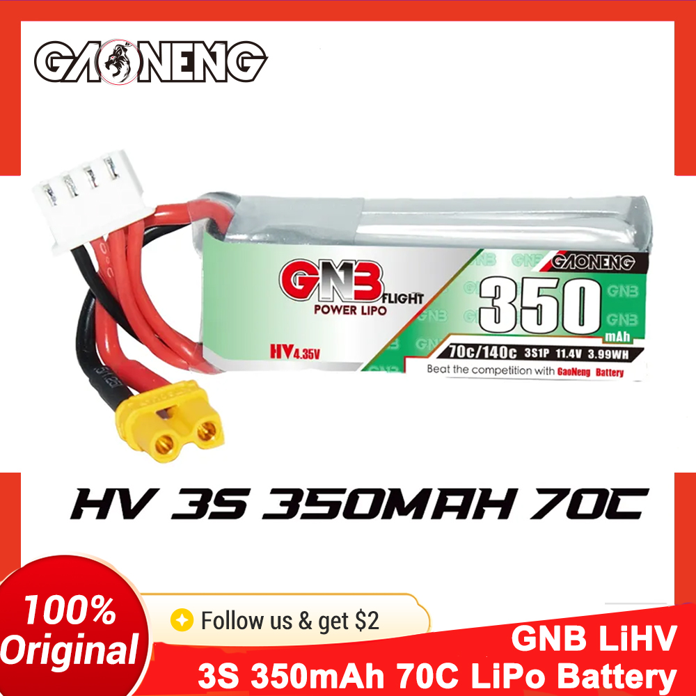Walksnail Avatar Hd Goggles X - Gaoneng GNB 350mAh 3S 70C LiPo-batterij
